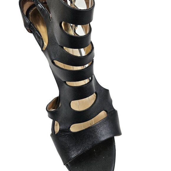 Marc Fisher Heels Womens Size 9.5M Black Stiletto Sandals Strappy Dress Shoes - Picture 5 of 8